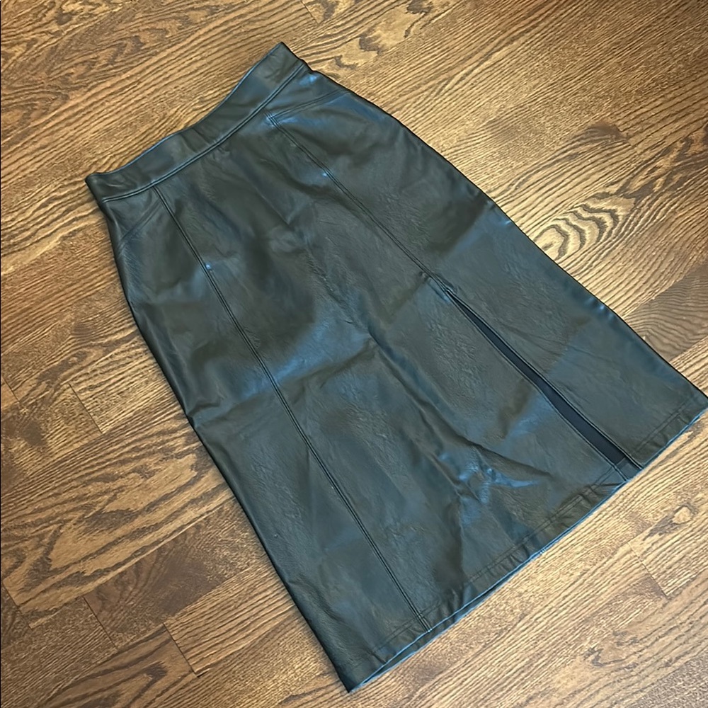 Spanx Faux Leather Midi Skirt